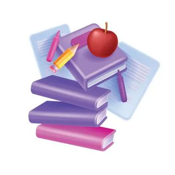 3D book icon, vector diary literature clipart online education dictionary Stock Illustration