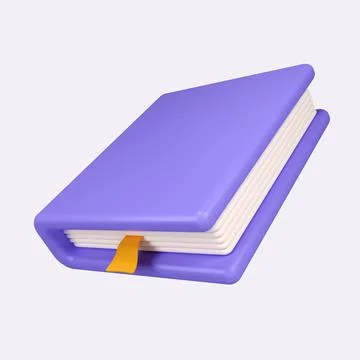 3d book. minimal school icon. isolated on background, icon symbol clipping path Stock Illustration
