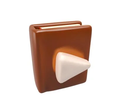 3D Book with Play Button for Video Learning Icon Illustrazione stock