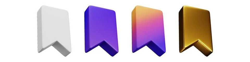 3D Bookmark creative reading graphics and icons pack 스톡 일러스트