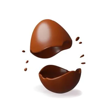 3d bottom cracked chocolate easter egg Stock Illustration
