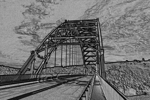 3d bow hang bridge Stock Illustration