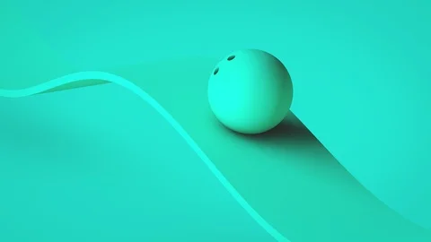 3D Bowling Ball Loop - Cyan Stock Footage 124385751