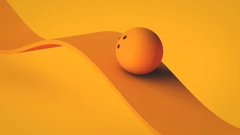 3D Bowling Ball Loop - Orange Stock Footage 124385817