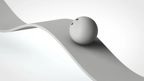 3D Bowling Ball Loop - White Stock Footage 124385821