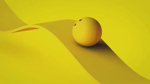 3D Bowling Ball Loop - Yellow Stock Footage 124385702
