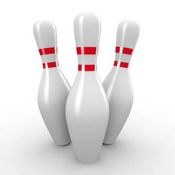 3d bowling pins Stock Illustration