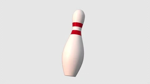 3D Bowling Pins Rotating on a Transparent Background. Seamless Loop. Sports. 4K Stock Footage 283840986