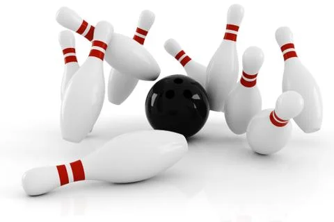3d bowlink, strike ! Stock Illustration