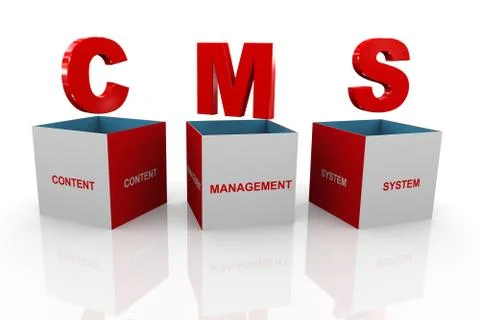3d box of cms - content management system Stock Illustration