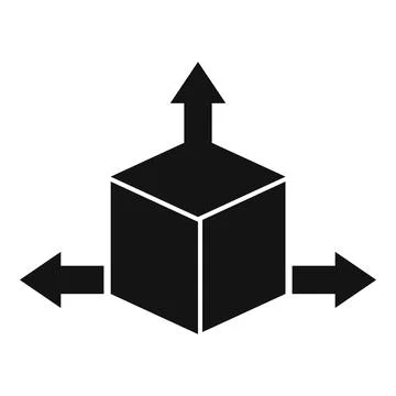 3d box with directional arrows concept イラスト素材