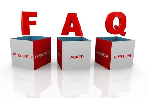 3d box of faq - frequently asked questions Stock Illustration