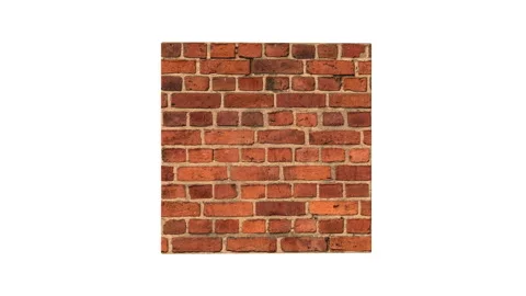 3d box made of bricks rotate Stock Footage 101404871