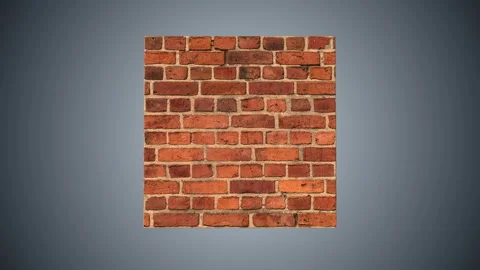 3d box made of bricks rotate Stock Footage 101404945