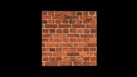 3d box made of bricks rotate Stock Footage 101444837