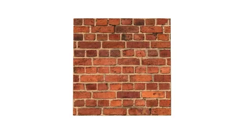 3d box made of bricks rotate Stock Footage 101497655