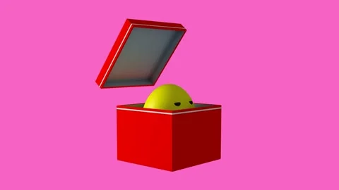 3d box opening and yellow egg popping out aniimation Stock Footage 134320648