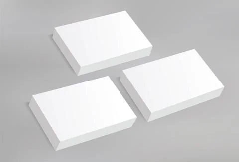 3D Box Printable White Realistic Mockup Branding Identity Corporate Template Stock Illustration