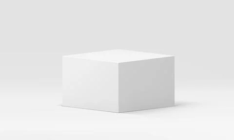 3d box rectangle pedestal white geometric foundation minimal isometric platfo Illustrazione stock