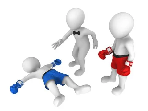 3d boxers. Knockout Stock Illustration