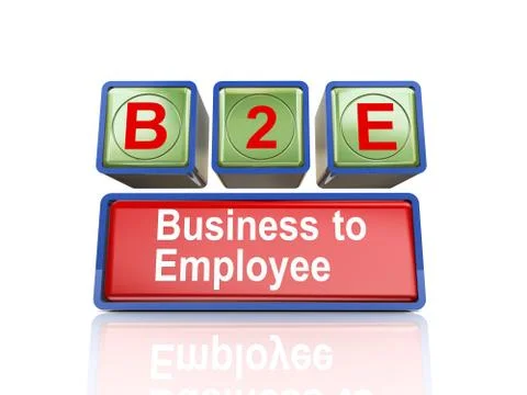 3d boxes of concept of b2e Stock Illustration