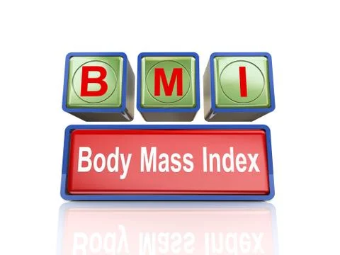 3d boxes of concept of bmi Stock Illustration