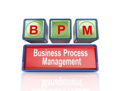 3d boxes of concept of bpm Stock Illustration