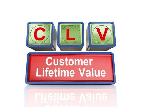 3d boxes of concept of clv Stock Illustration