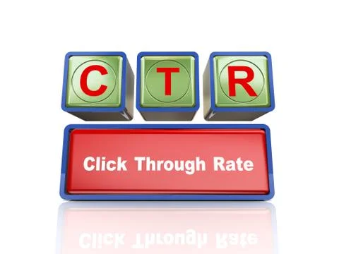 3d boxes of concept of ctr Stock Illustration