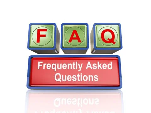 3d boxes of concept of faq Stock Illustration