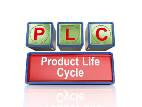 3d boxes of concept of plc Stock Illustration