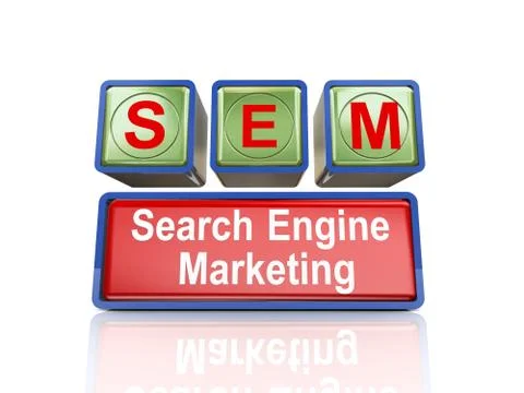 3d boxes of concept of sem Stock Illustration