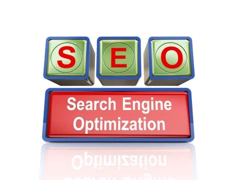 3d boxes of concept of seo Stock Illustration