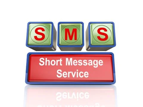 3d boxes of concept of sms Stock Illustration