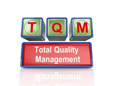 3d boxes of concept of tqm Stock Illustration