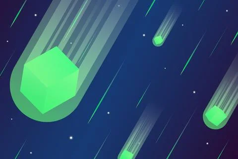 3D boxes meteorite background. Stock Illustration