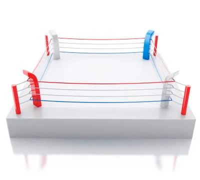 3d Boxing ring against isolated white background. Stock Illustration