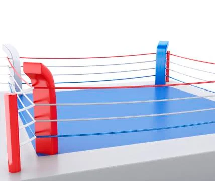 3d Boxing ring against isolated white background. Stock Illustration