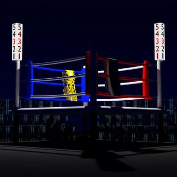 3d boxing ring. Stock Illustration