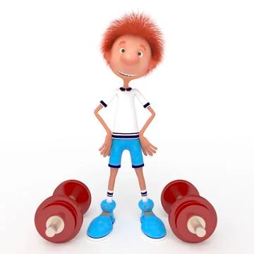 3d boy athlete. Stock Illustration