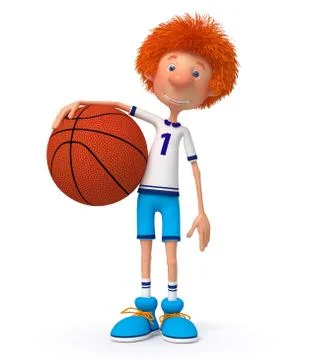 3d boy basketball player Illustrazione stock