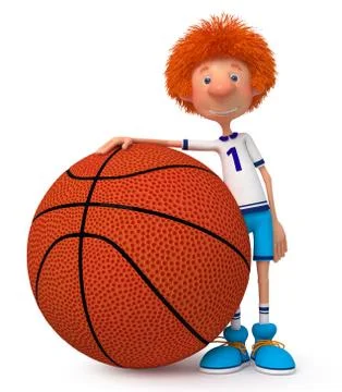 3d boy basketball player Illustrazione stock