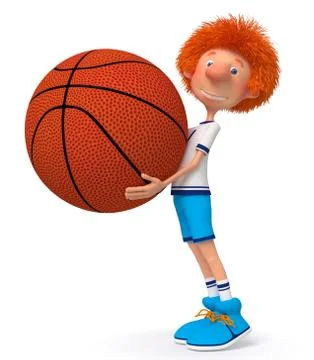 3d boy basketball player Illustrazione stock