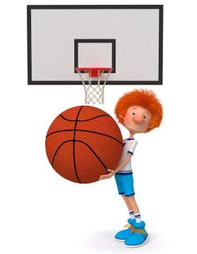 3d boy basketball player Stock Illustration