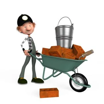3d boy builder. Stock Illustration