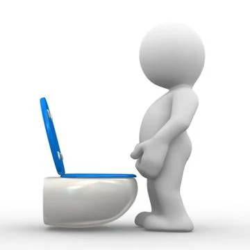 3d boy pee Stock Illustration