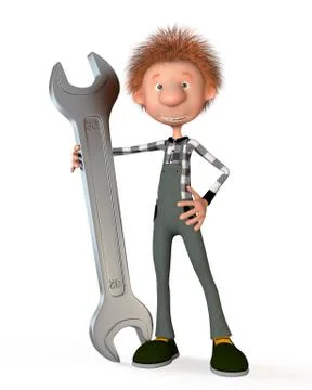 3d boy working. Stock Illustration