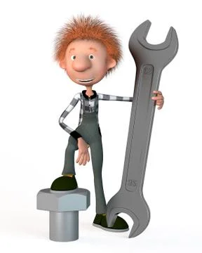 3d boy working. Stock Illustration