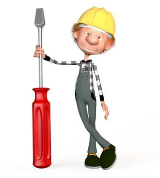 3d boy working. Stock Illustration