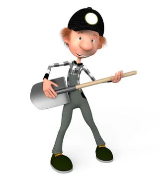 3d boy working. Stock Illustration